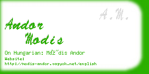 andor modis business card